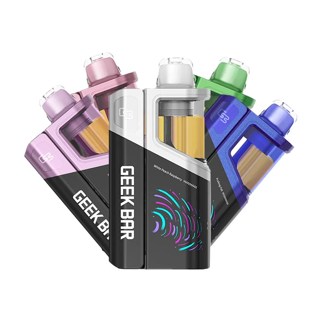 blue rancher b pop foger device in hand showing sleek design with gradient finish