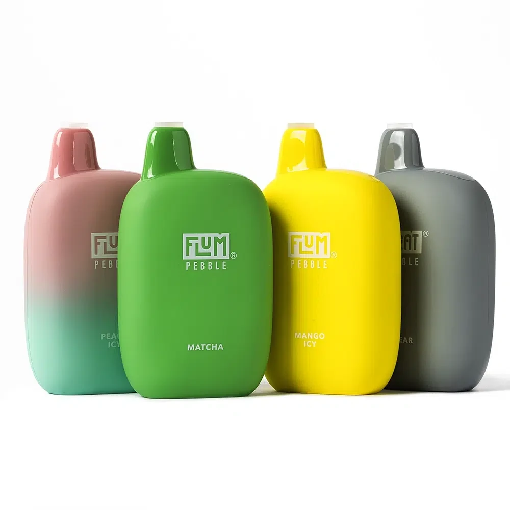 A detailed close-up of a foger vape refill process showing e-liquid bottle and open pod