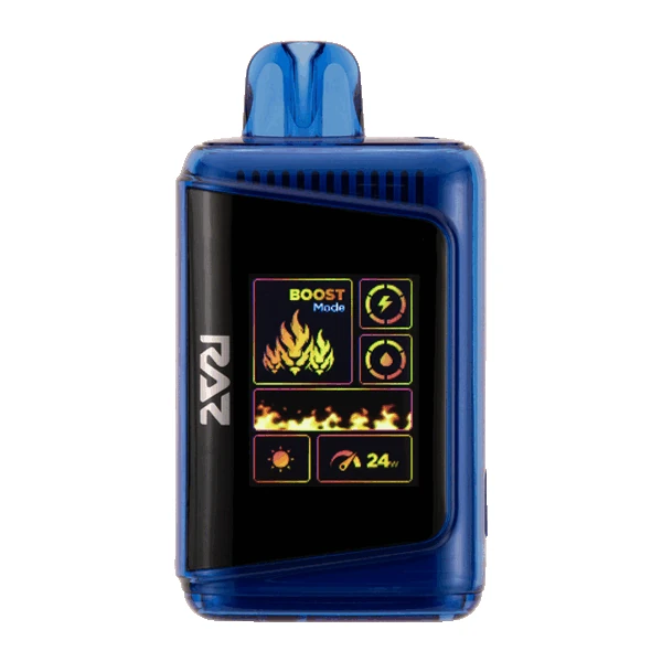 Vape Blue Razz RAZ LTX 25000 device in hand